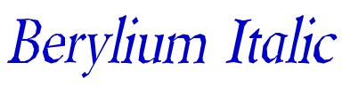 Berylium Italic الخط