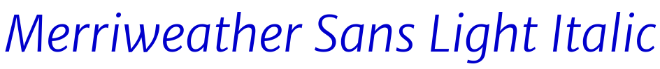 Merriweather Sans Light Italic الخط