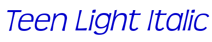 Teen Light Italic الخط